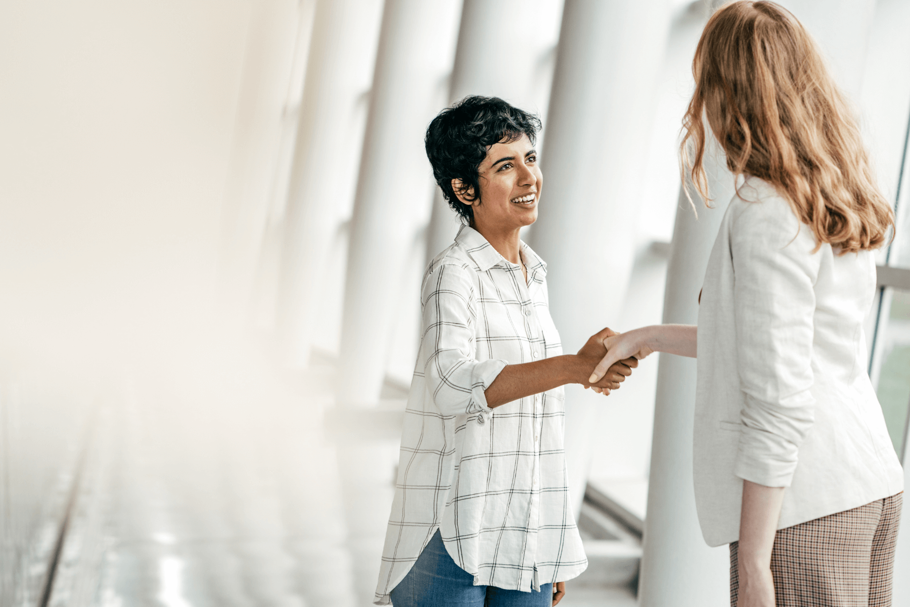 Young woman welcomed on first day of new career