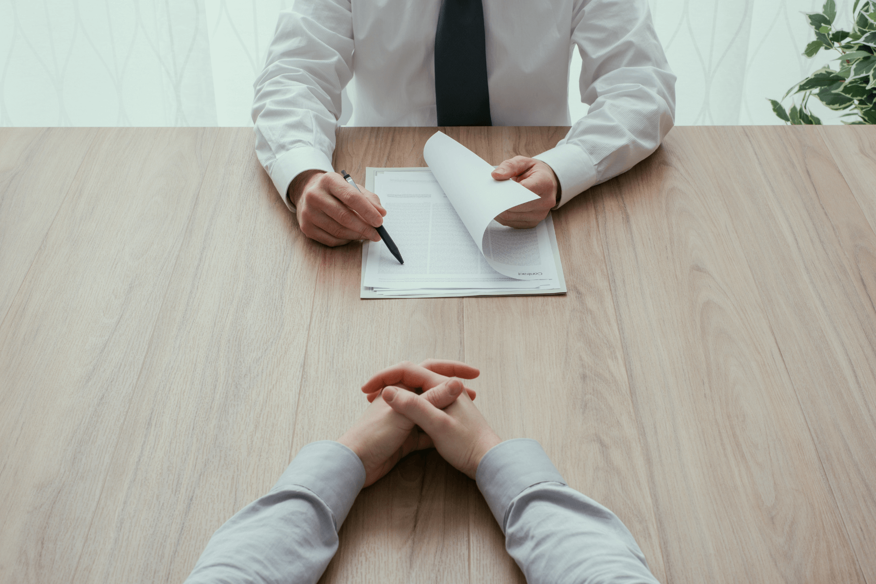 Two men in a professional interview